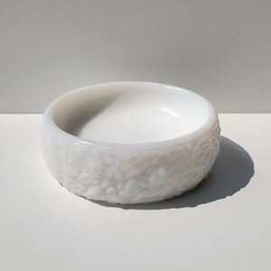 Vintage Floral Milk Glass Dish